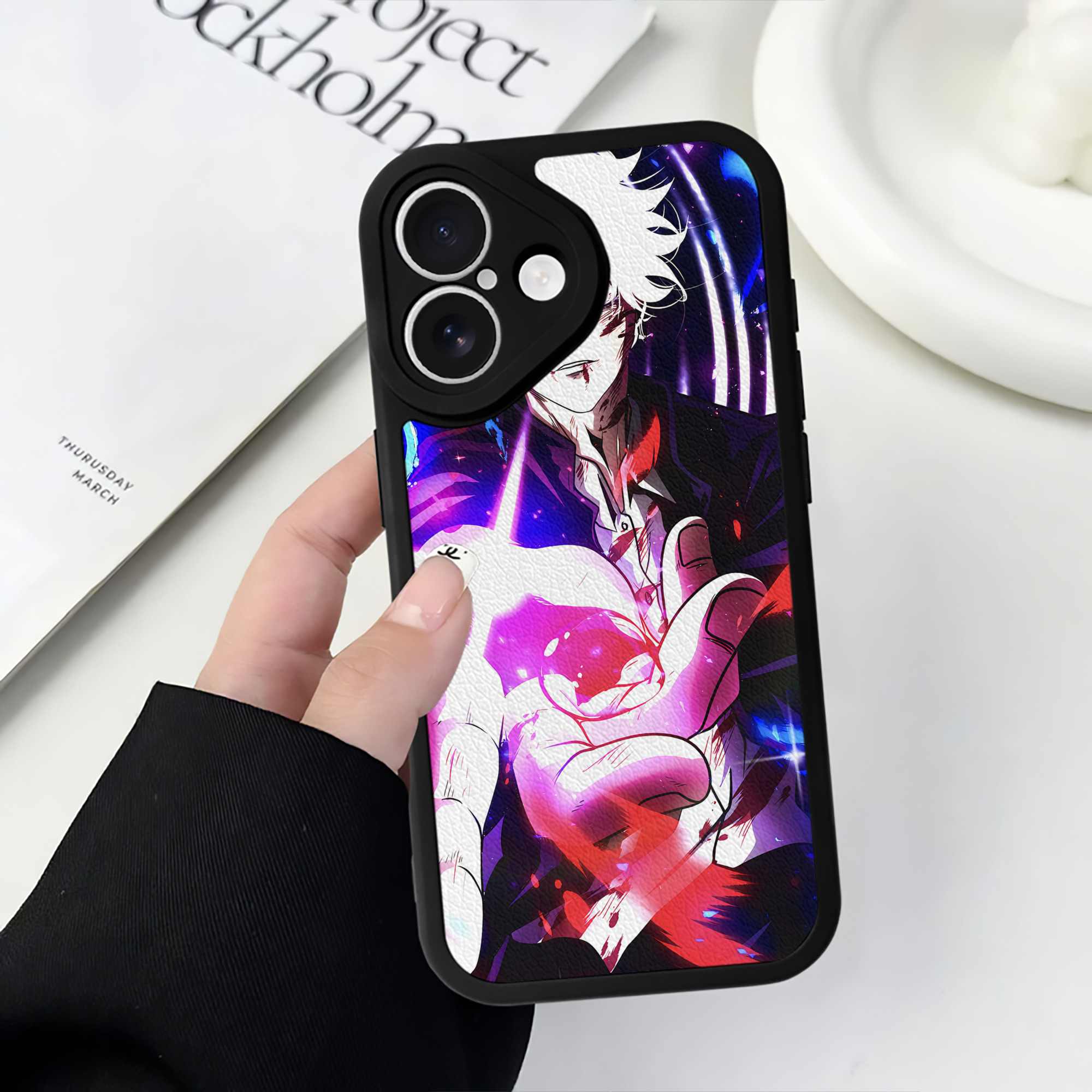（画像用） 呪術廻戦 Jujutsu Kaisen 【iPhone 16シリーズ対応】シリコンスマホケース（レザー調） 材質：シリコン